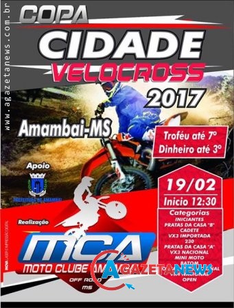 Copa Cidade de Velocross movimenta Amambai dia 19