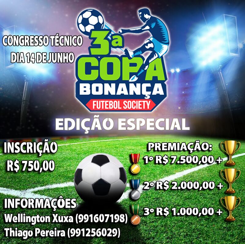 3ª edição da Copa Bonança segue com inscrições abertas