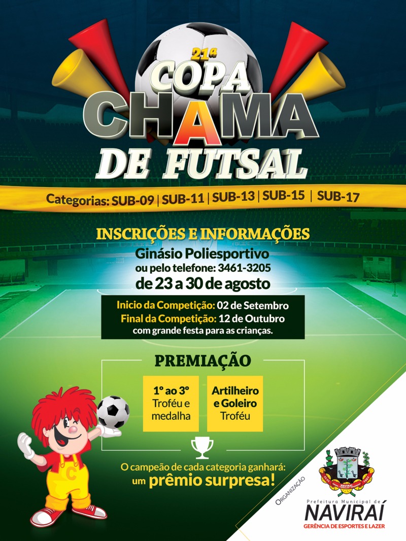 21ª Copa Chama segue com inscrições abertas em Naviraí