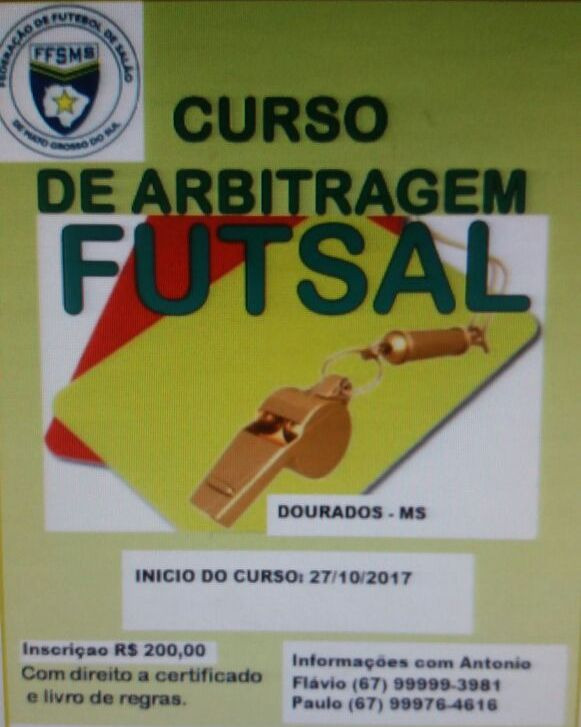 Dourados terá curso de arbitragem de futsal