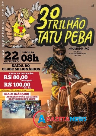 Trilhão Tatu Peba reunirá “trilheiros” de todo o MS em Amambai