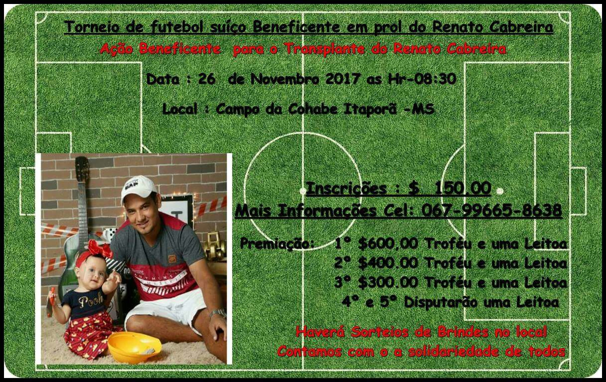 Torneio beneficente será dia 26 em Itaporã
