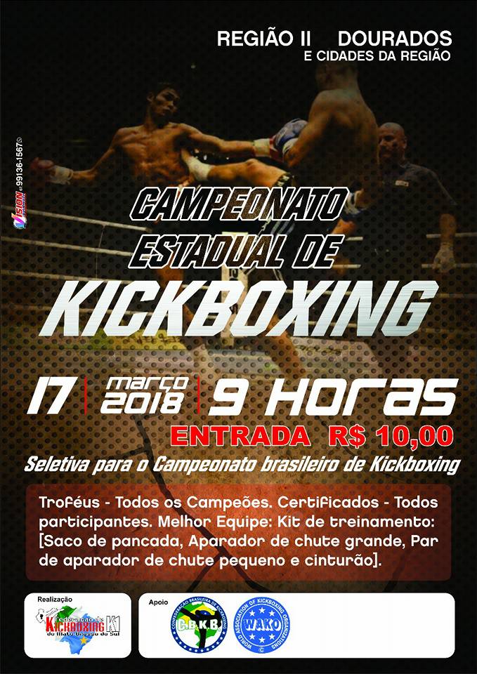 Estadual de Kickboxing chega a Dourados neste sábado