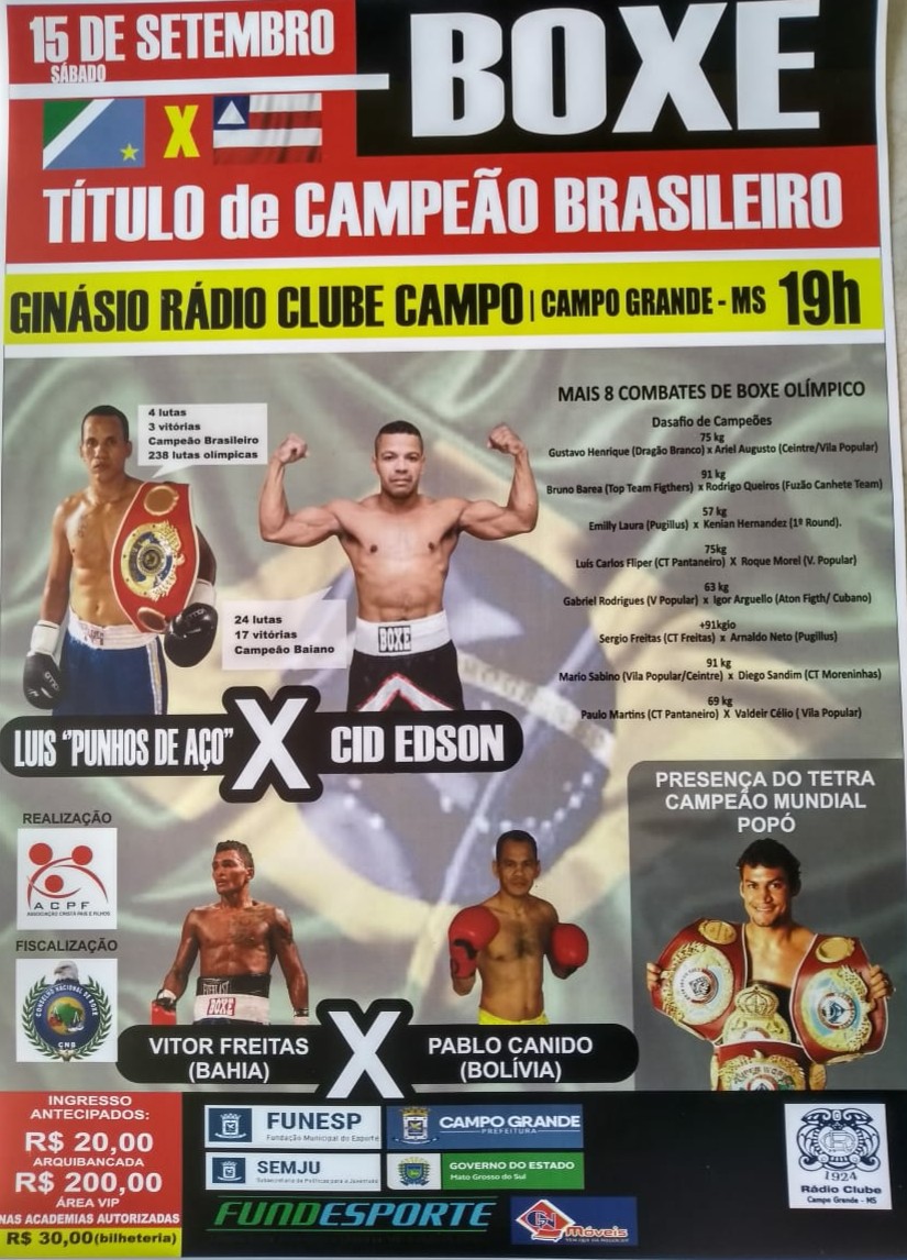 Rádio Clube Campo recebe disputa de cinturão neste sábado; confira o card