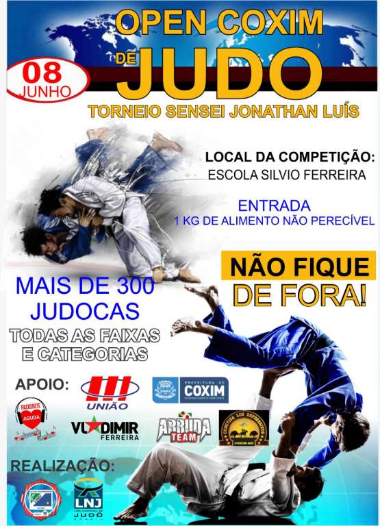 Torneio Open de Judô acontece hoje em Coxim