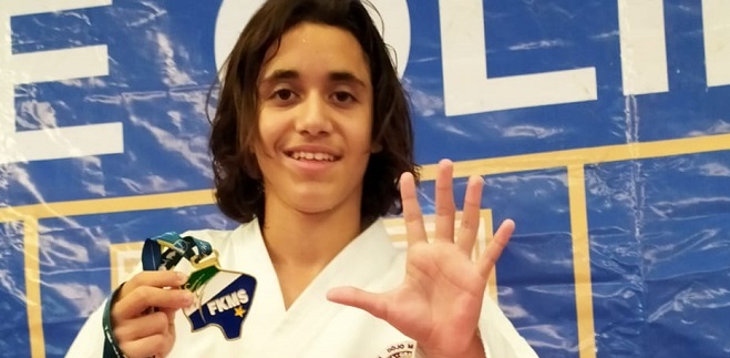 Enzo Bassi vence etapa do Estadual de Karatê e conquista o penta