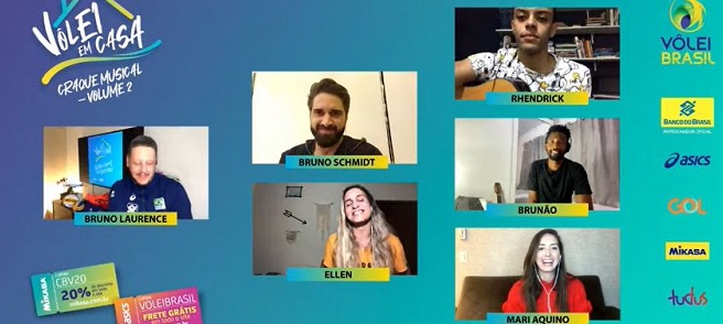 Jogadores de vôlei mostram talentos musicais em projeto