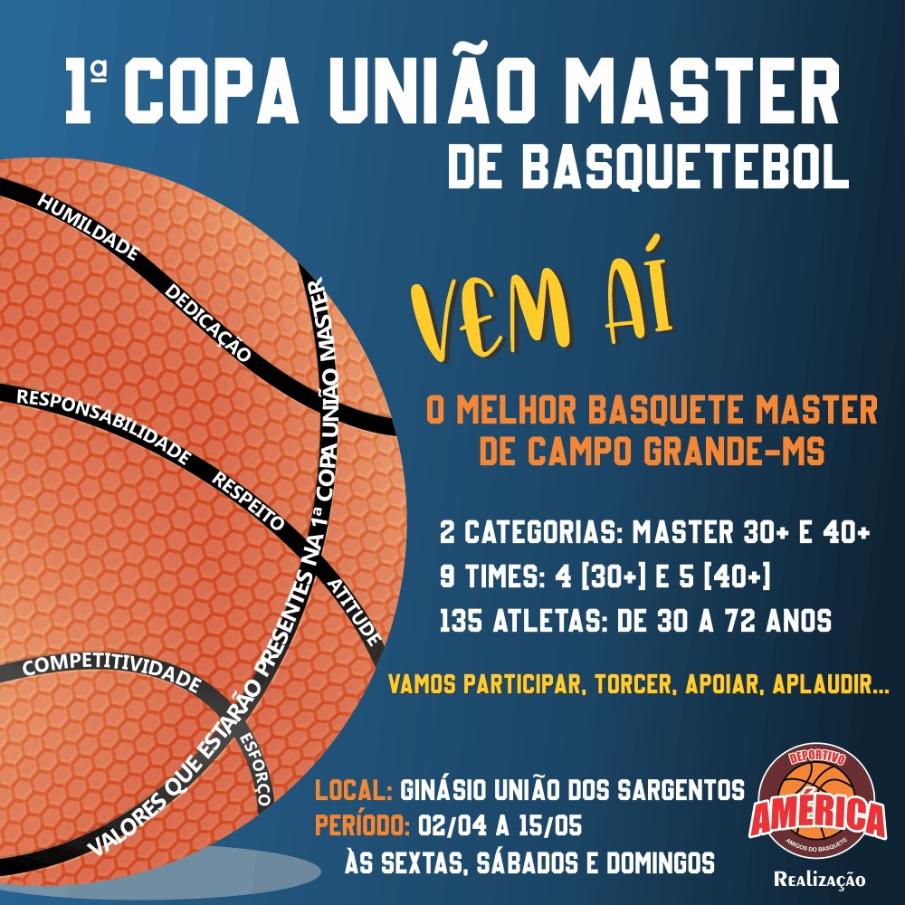 Primeira Copa União Master de Basquetebol tem início neste sábado