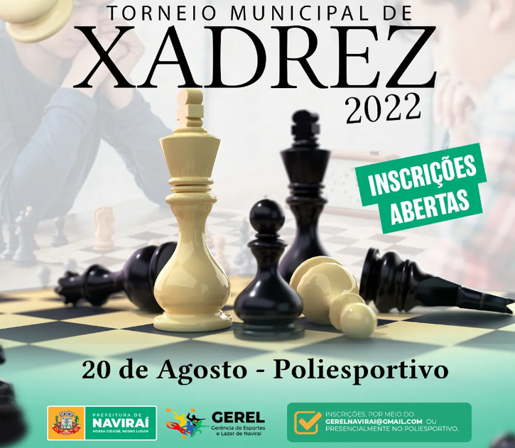 Prefeitura de Naviraí abre inscrições para Torneio Municipal de Xadrez
