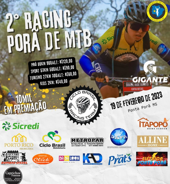 Inscrições estão abertas para o 2° Racing Porã de MTB 