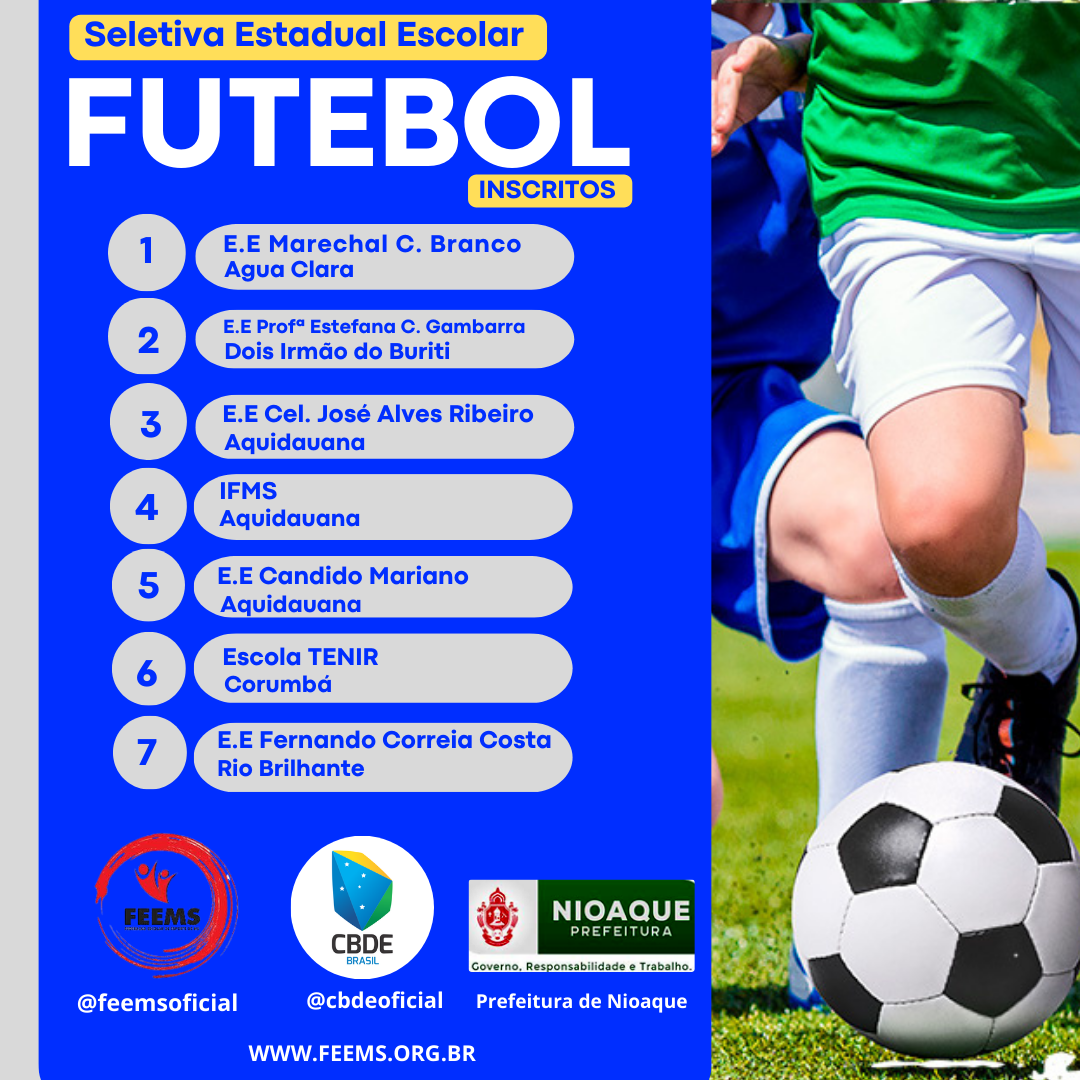 FEEMS realiza em Nioaque a seletiva estadual escolar de futebol