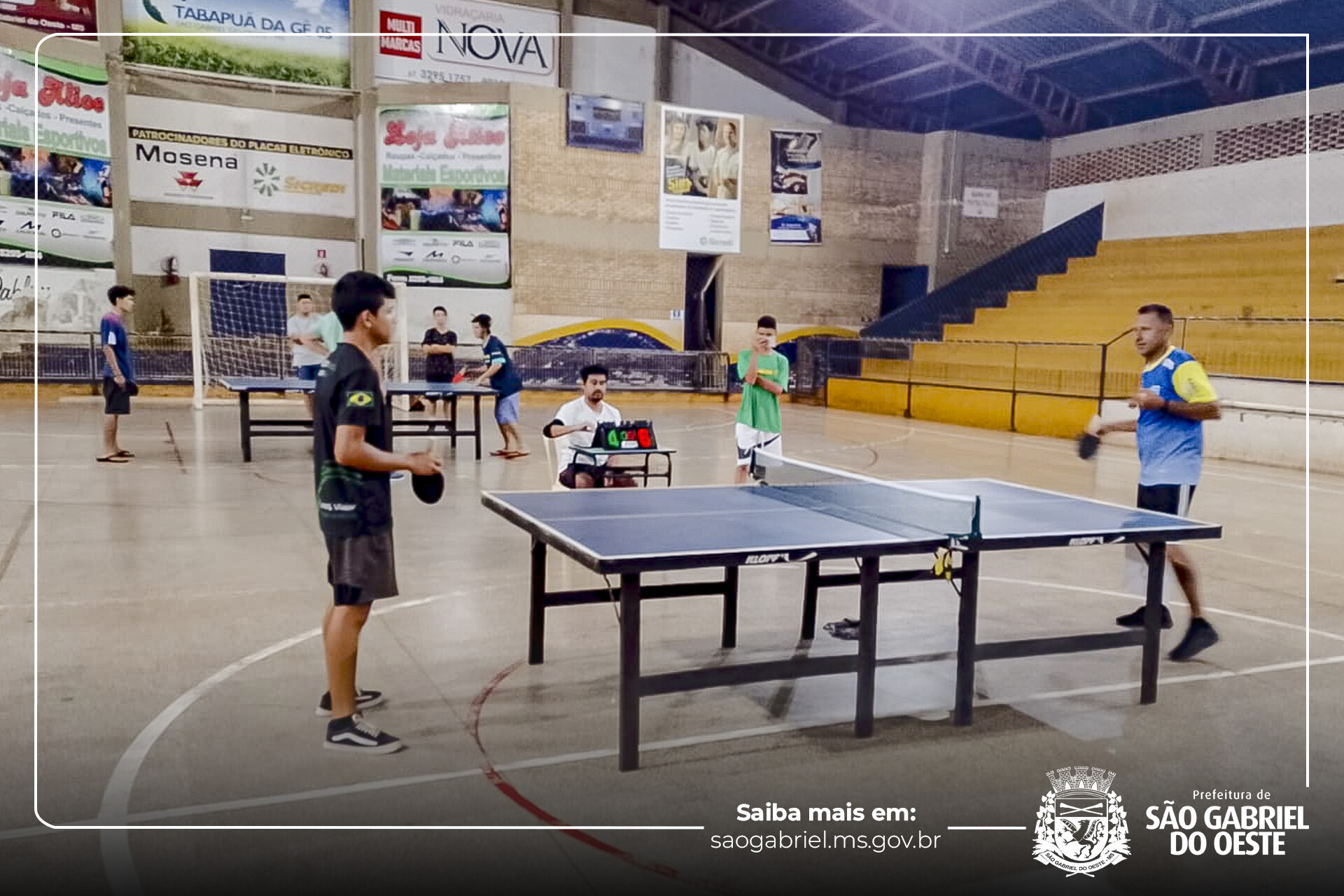 Tênis de mesa reúne atletas de todas as idades em São Gabriel do Oeste