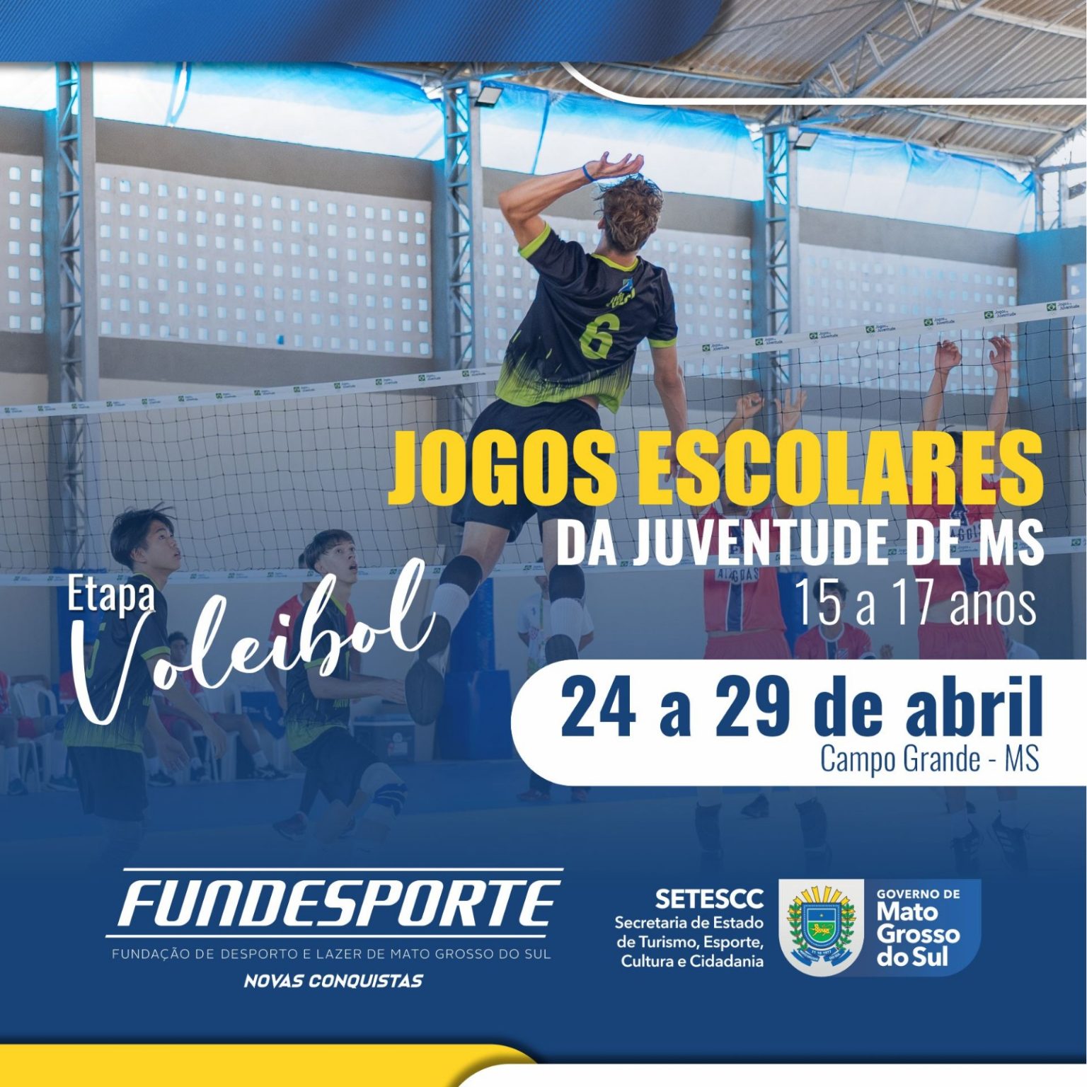 Confira a tabela de jogos da etapa de voleibol dos Jogos Escolares