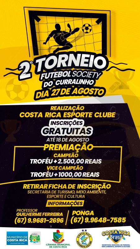 2º Torneio de Futebol Society de Costa Rica está com inscrições abertas