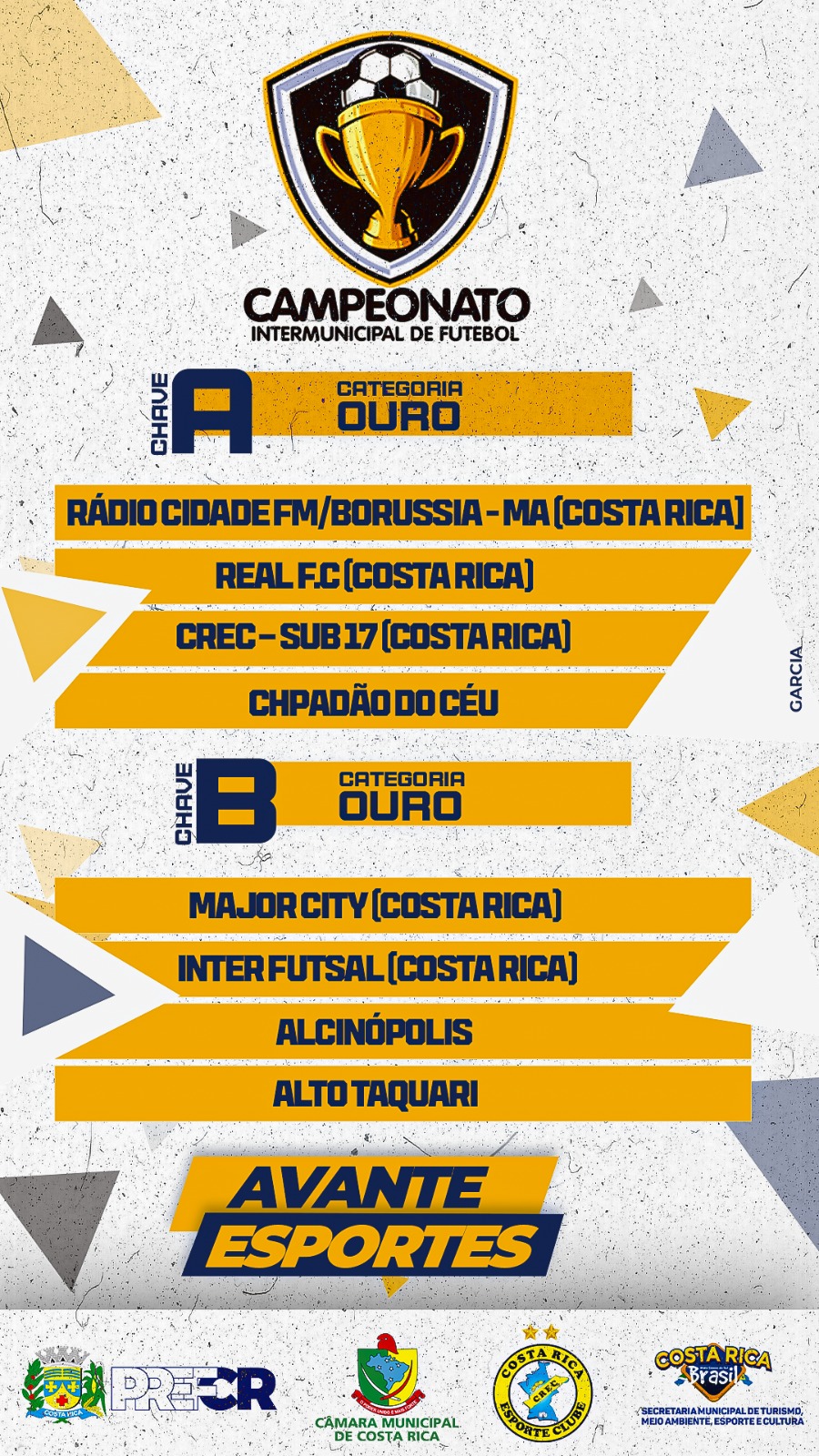 Campeonato Intermunicipal de Futebol 2023 inicia em Costa Rica