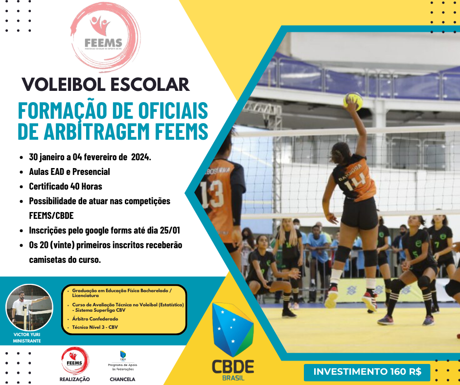 FEEMS abre inscrições para curso de Formação de oficias de Arbitragem