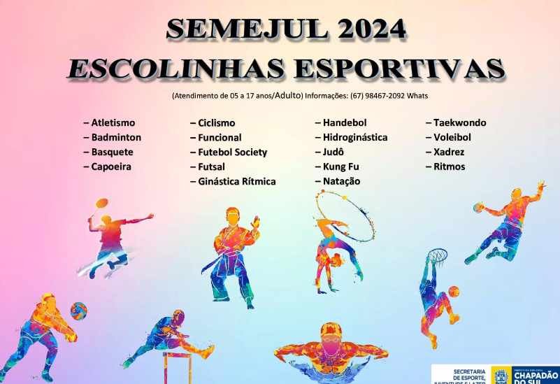 Matrículas abertas para as Escolinhas Esportivas em Chapadão do Sul