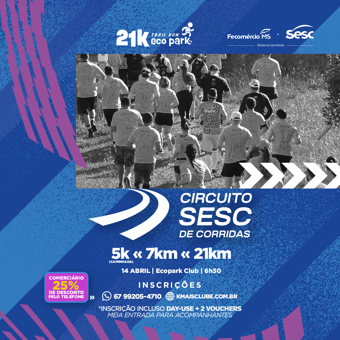 Sesc MS realiza Circuito Sesc de Corridas, etapa Ecopark 21k, no domingo