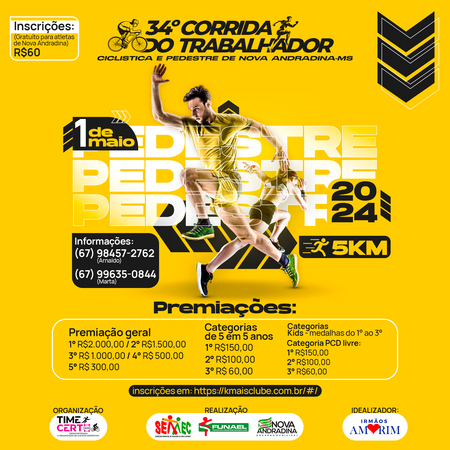 Inscrições abertas para a 34° Corrida Ciclística de Nova Andradina