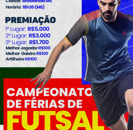 Inscrições abertas para o Campeonato de Férias de Futsal 2025