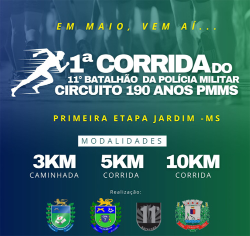 Jardim será sede da primeira etapa da Corrida da Polícia Militar