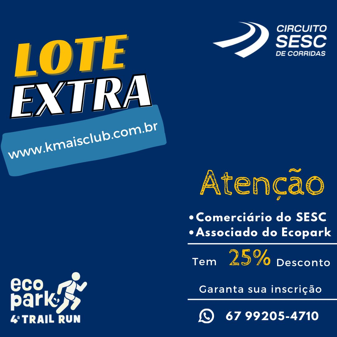 Estão abertas as inscrições para o Circuito Sesc Eco Parque 4ª Trail Run