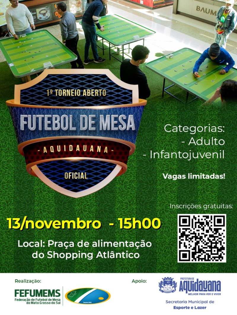 Aquidauana terá campeonato inédito de futebol de mesa; inscrições abertas