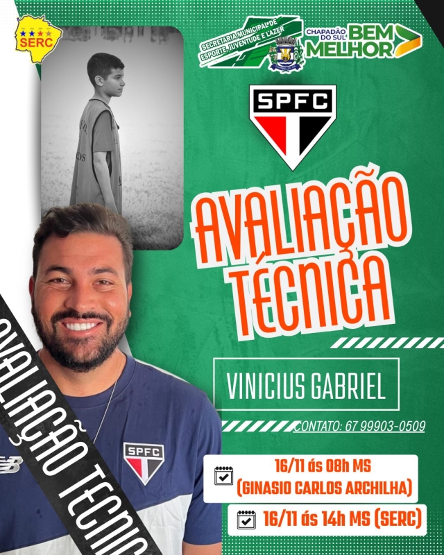 Chapadão do Sul recebe avaliação técnica do São Paulo FC 