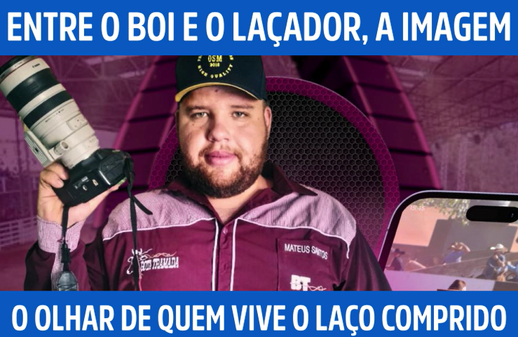 Entre o boi e o laçador, a imagem: o olhar de quem vive o laço comprido