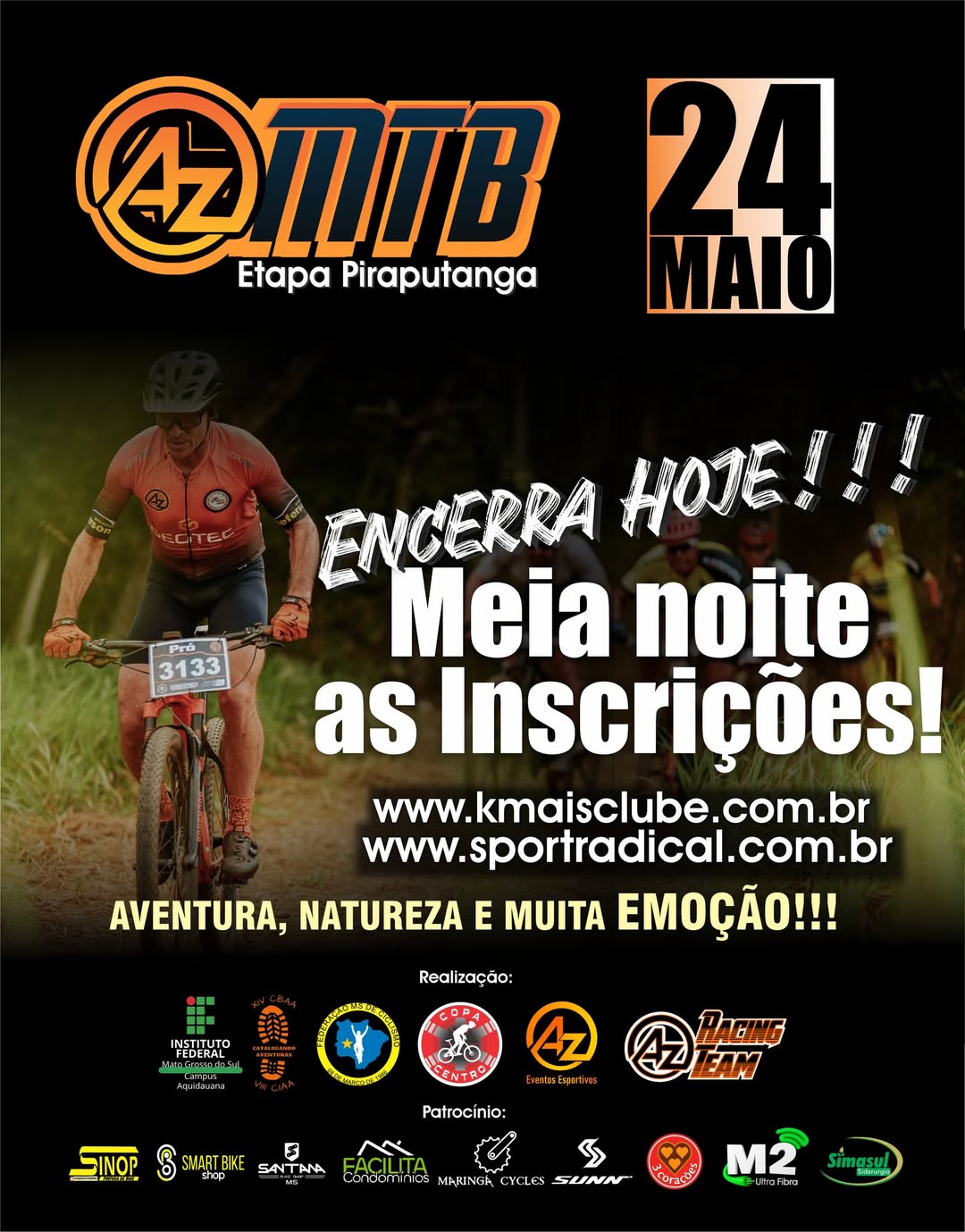 Inscrições para etapa de mountain bike em Piraputanga se encerram nesta quarta-feira