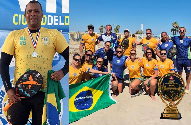 Toni BT celebra título mundial do Brasil no IFBT Beach Tennis World Championships 2026