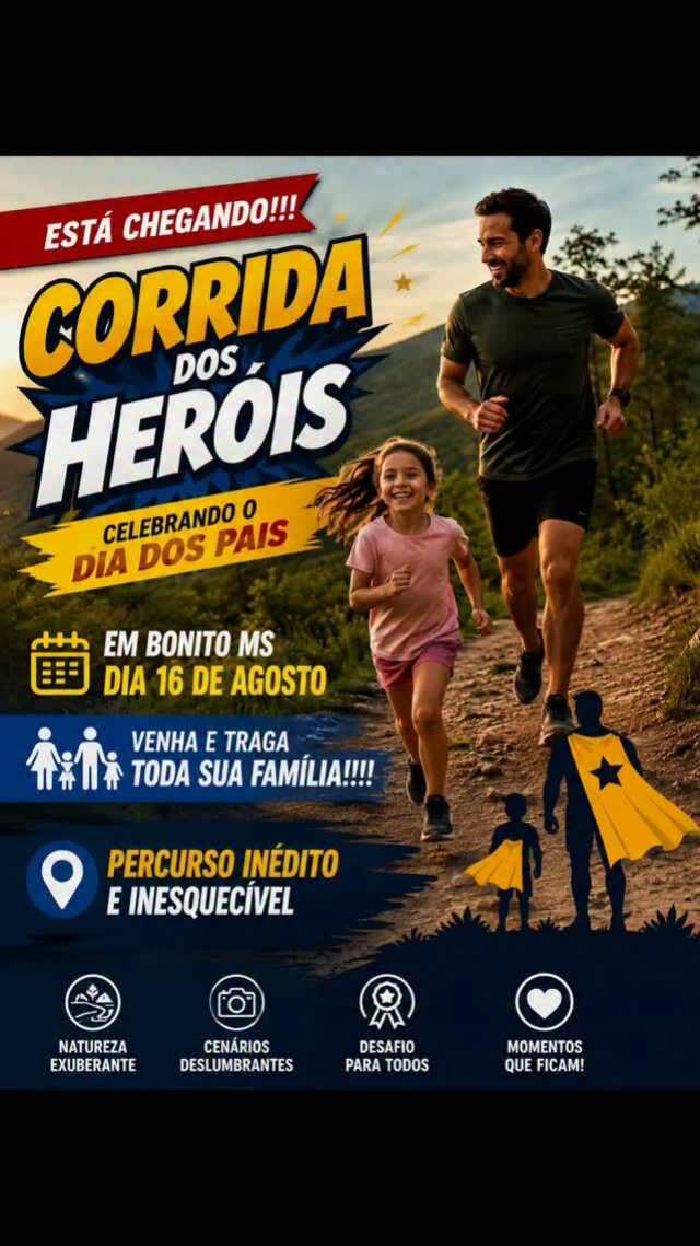 Bonito recebe a Corrida dos Heróis com percurso inédito em 16 de agosto