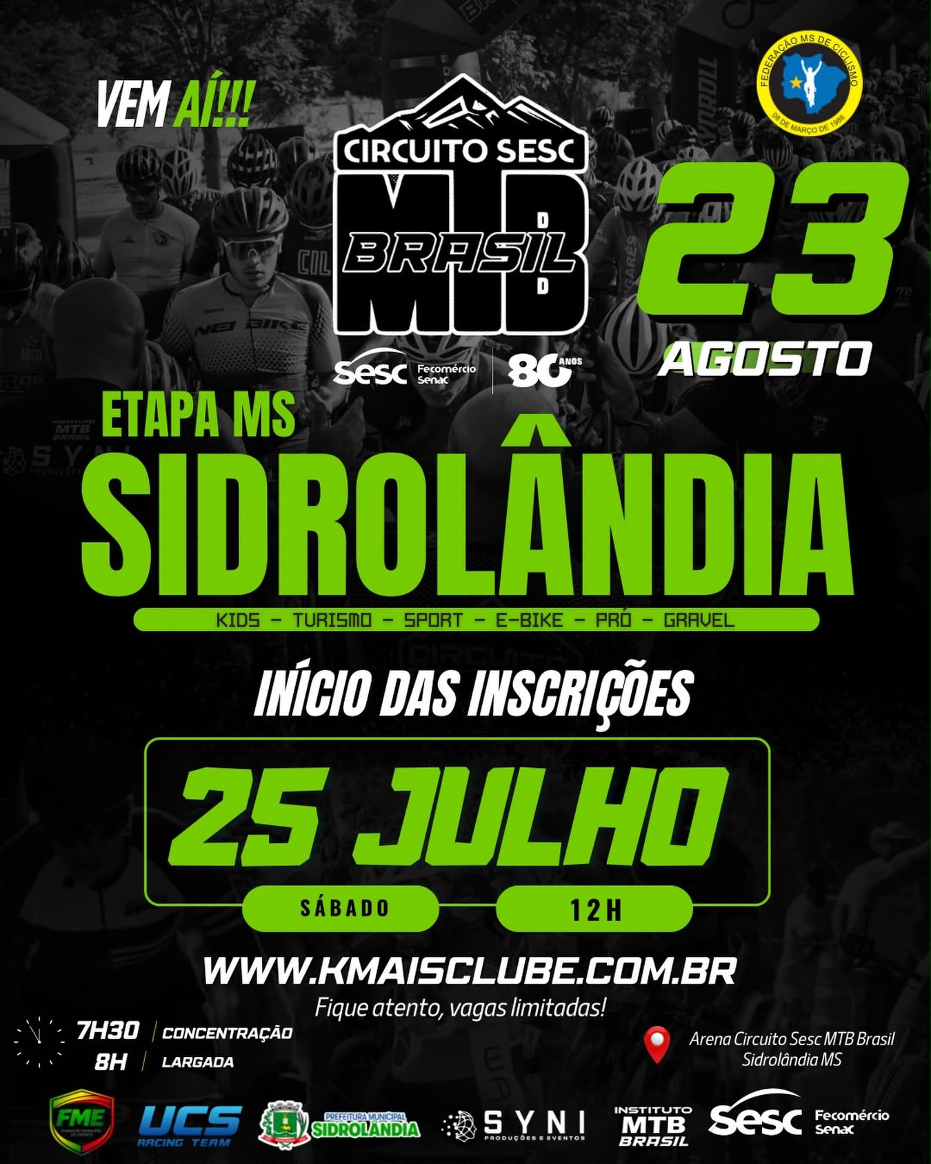 Circuito Sesc MTB Brasil chega a Sidrolândia em 23 de agosto
