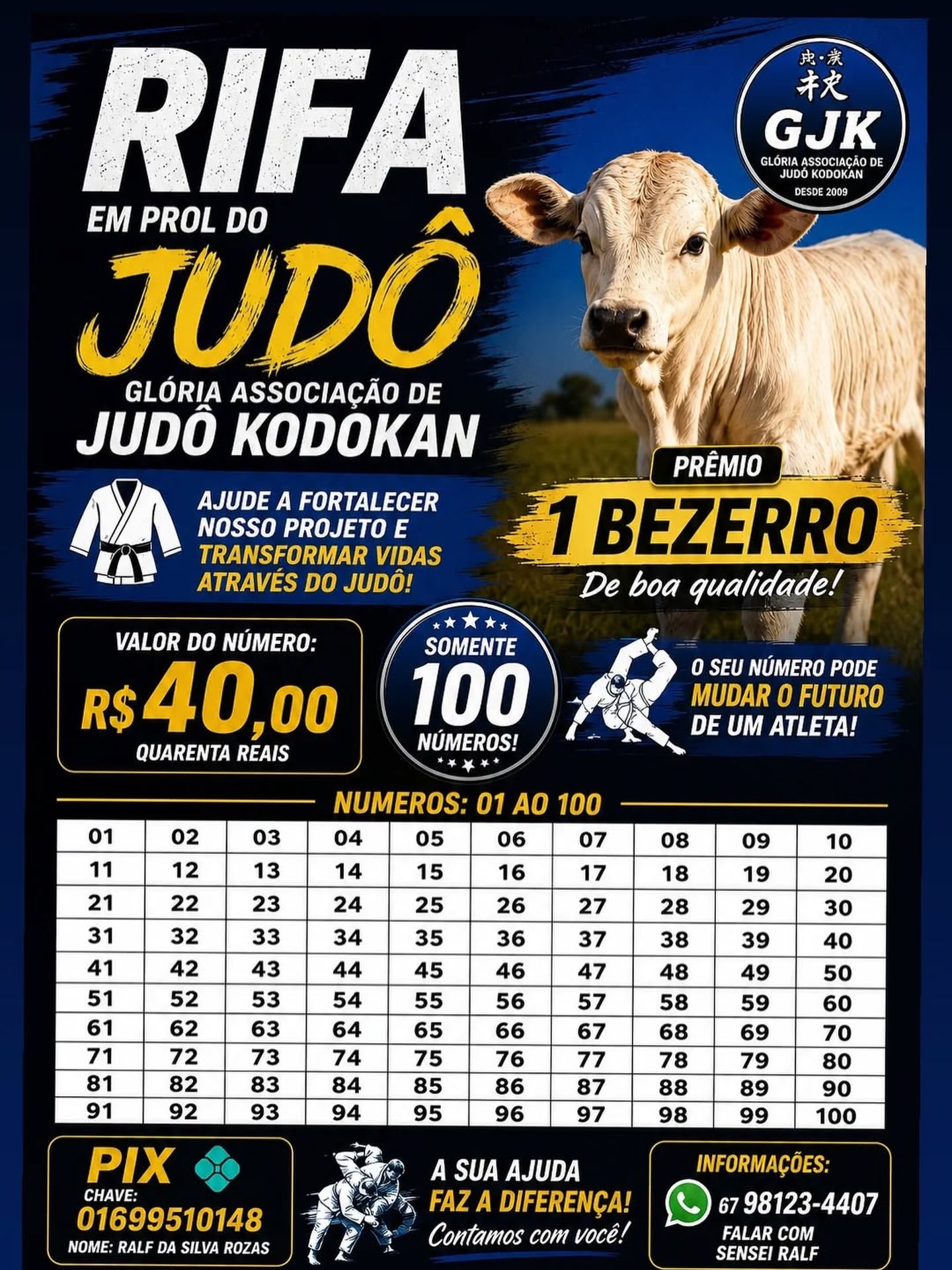 Rifa arrecada recursos para projeto de judô da Glória Associação Kodokan