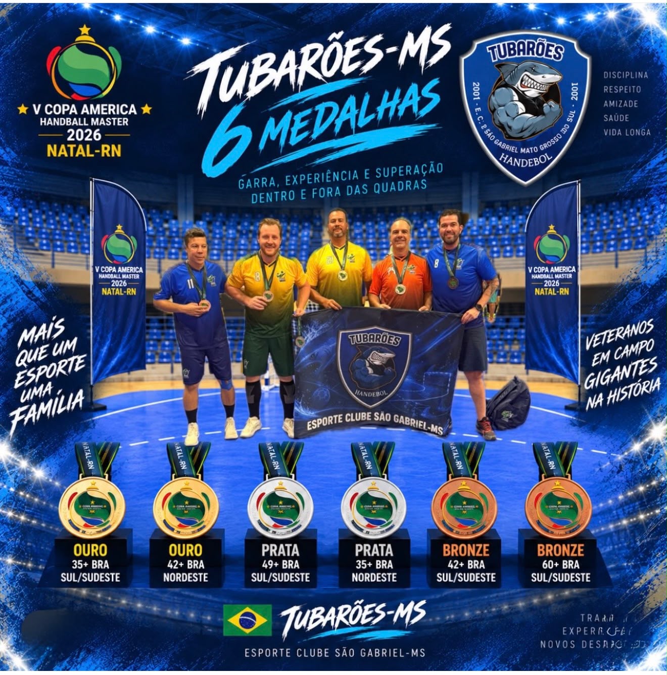 Tubarões Handebol conquista seis medalha...